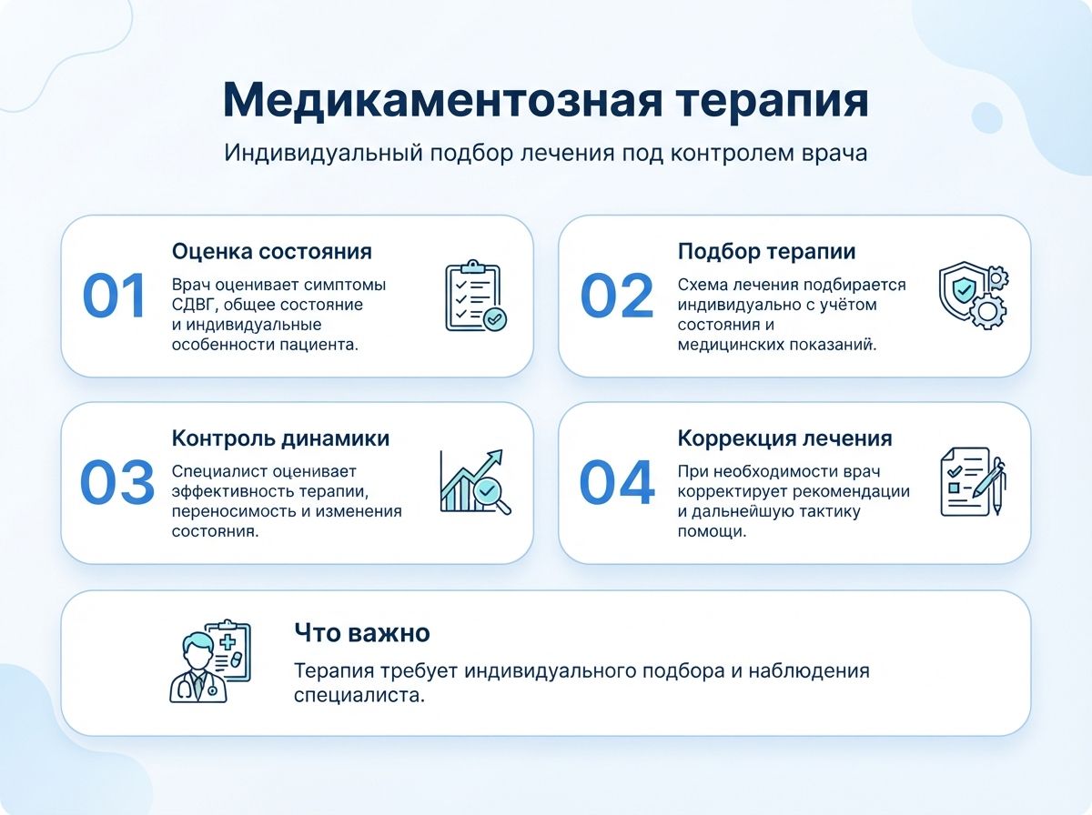 Лечение СДВГ в Кусе у детей и взрослыхинфографика
